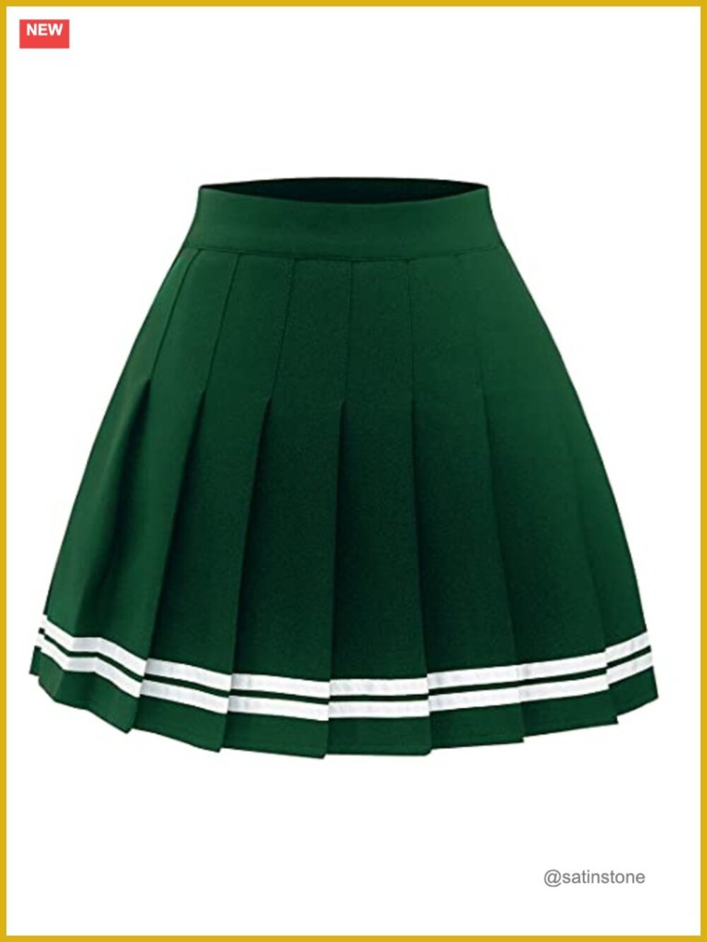 Pleated Mini Skater Skirt High Waist A-Line Elastic Waist
